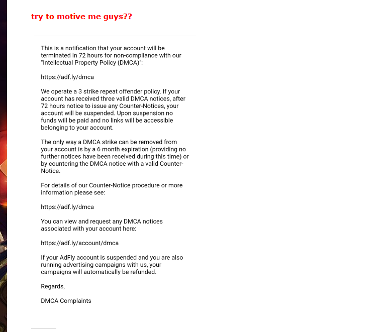 pesan DMCA terhadap Hikarinoakariost